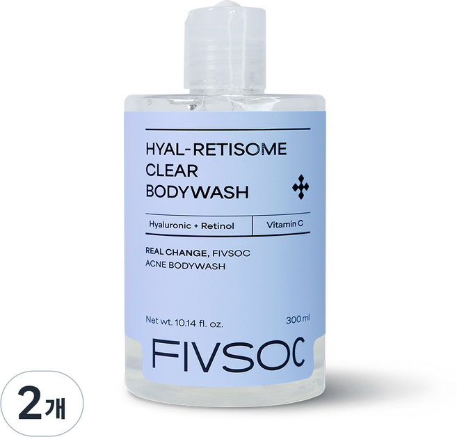 피브속 히알레티좀 등드름 바디워시 아쿠아시트향, 2개, 300ml