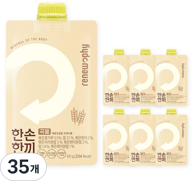 한손한끼 단백질 쉐이크 파우치 프로틴 식사대용, 60g, 35개