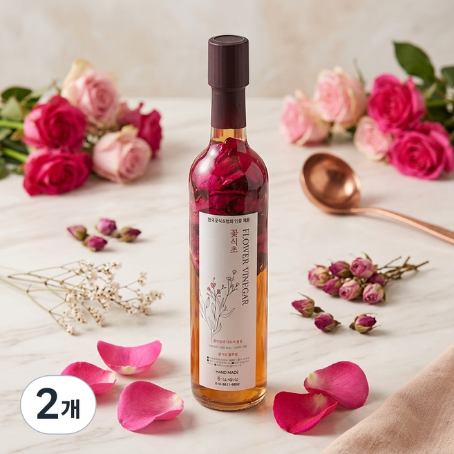 장미꽃식초, 2개, 500ml