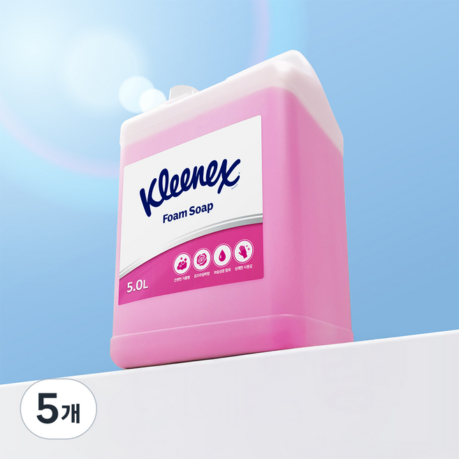 크리넥스 대용량 핸드워시 거품비누 폼 솝, 5L, 5개