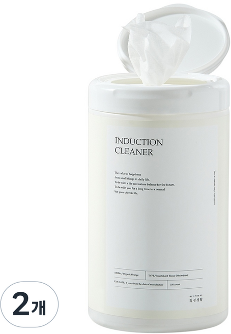 청정생활 인덕션 클리너 세정제 청소 티슈 150매입, 2개