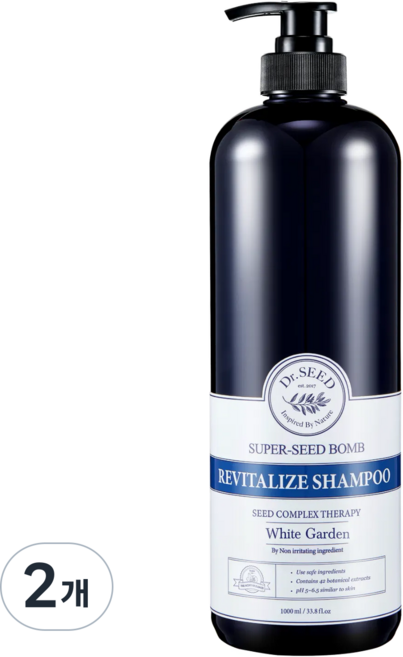 닥터시드 슈퍼시드밤 샴푸 화이트가든, 1L, 2개