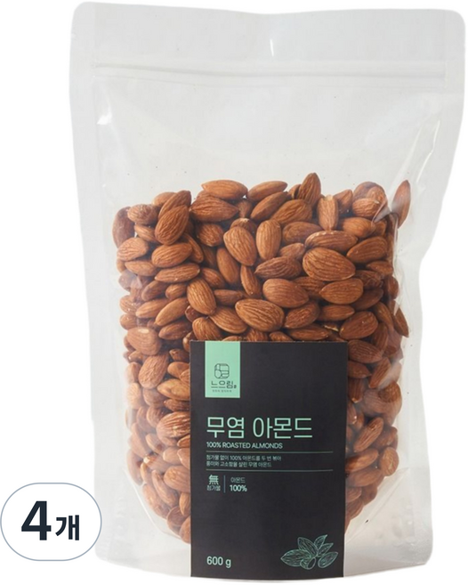 느으림 건강하게 두 번 볶은 무염 볶음 아몬드, 4개, 600g