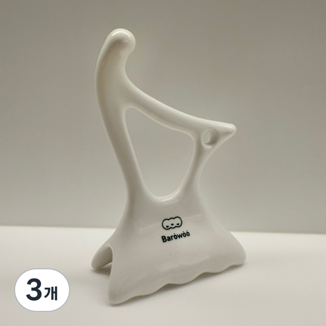 바로우 3D 입체 괄사 페이스요가 전문가 설계 페이스 바디 마사지기, 화이트, 3개