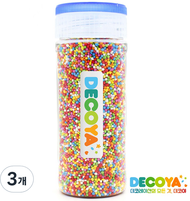 데코야 넌파일레스 레인보우 푸드컬러 간편용기 (스프링클/미니구슬/제과제빵/데코), 3개, 85g