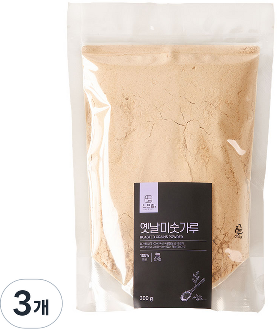 느으림 건강하게 두 번 볶은 국산 옛날미숫가루, 3개, 300g