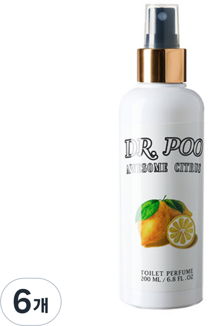 닥터푸 토일렛퍼퓸 화장실 탈취제 화장실 방향제, 200ml, 6개, 어썸시트러스