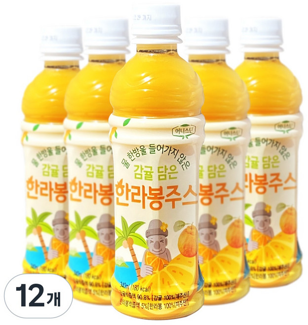 감귤 담은 한라봉 주스 제주산 NFC 착즙주스 어린이간식 학교간식 교회간식, 12개, 340ml