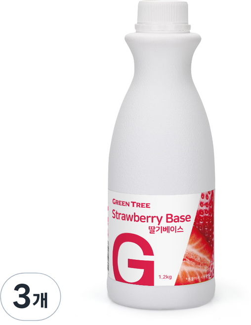 그린트리 딸기 에이드 베이스 1.2kg, 3개