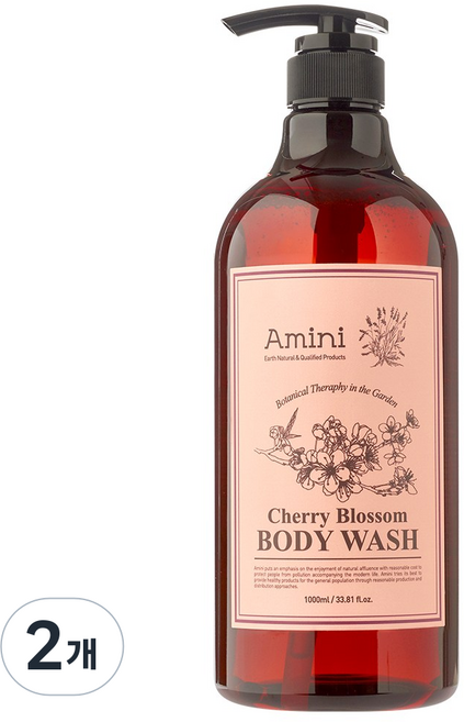 아미니 플라워 테라피 바디워시 체리블라썸, 1L, 2개