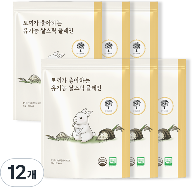 [앨리스] 토끼가 좋아하는 유기농 쌀스틱, 12개, 25g, 플레인맛