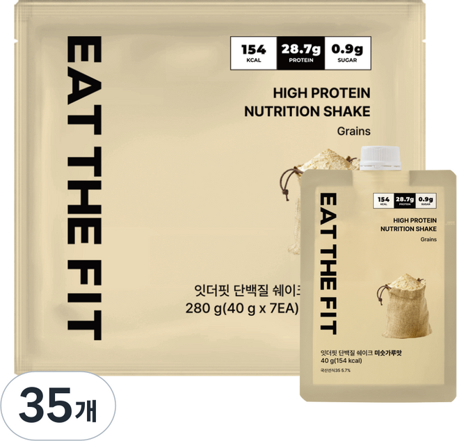 잇더핏 단백질 쉐이크 1주플랜 미숫가루맛, 40g, 35개