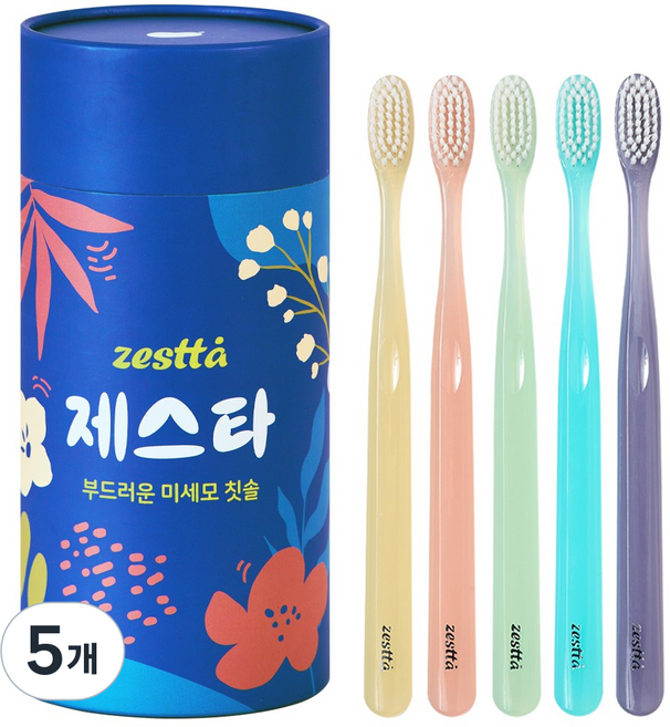 제스타 딥클린 칫솔 부드러운 미세모, 5개, 12개입