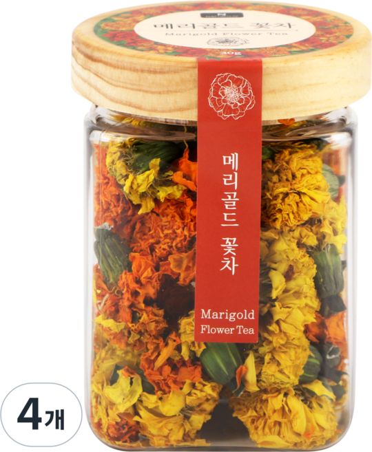 네이쳐리브 제주 수제 메리골드 꽃차 마리골드 꽃송이 용기형, 30g, 1개입, 4개