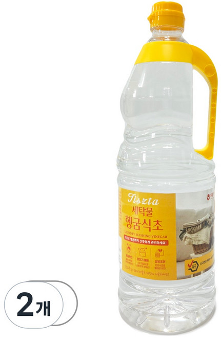 세탁전용 세탁물헹굼식초 빨래식초 대용량, 2개, 1.8L