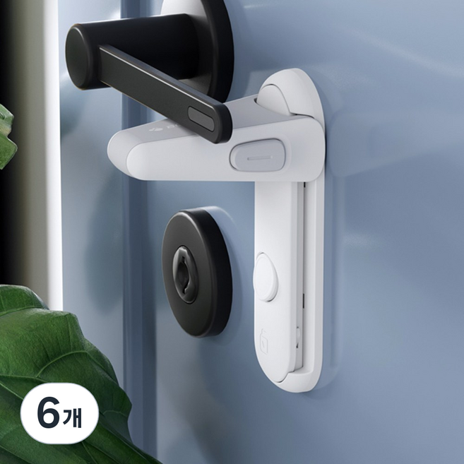 안전 방문 잠금 장치 도어락 이중 잠금 현관문 안전고리 창문 문걸쇠, 화이트, 6개