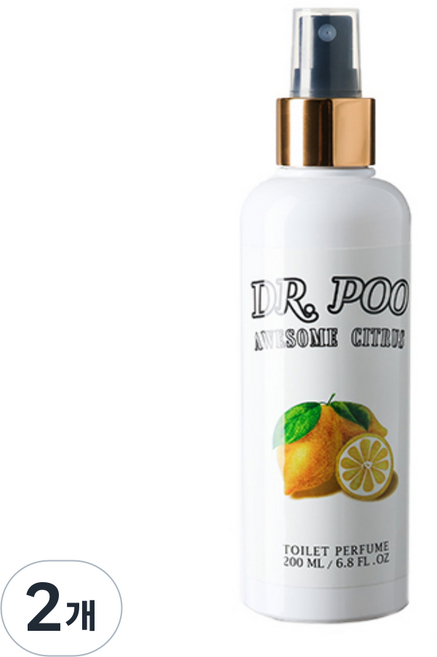 닥터푸 토일렛퍼퓸 화장실 탈취제 화장실 방향제, 200ml, 2개, 어썸시트러스