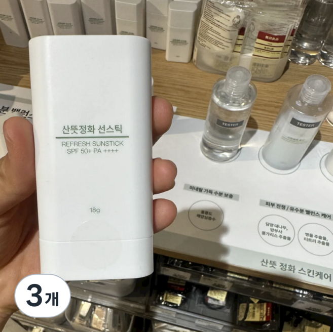무인양품 산뜻정화 선스틱, 3개, 19ml