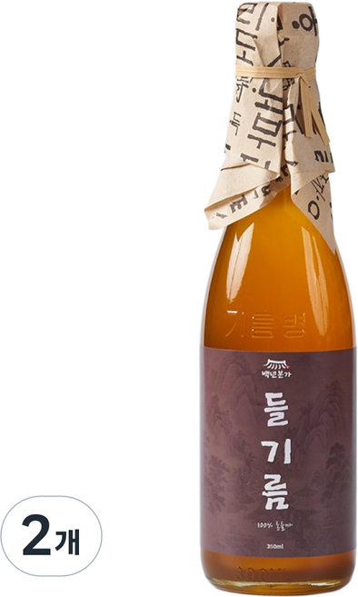 백년본가 저온압착 고소한 통 들깨 옛날 방앗간 들기름, 2개, 350ml