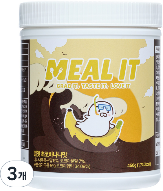 밀잇 식사대용 단백질 쉐이크 초코바나나, 450g, 3개