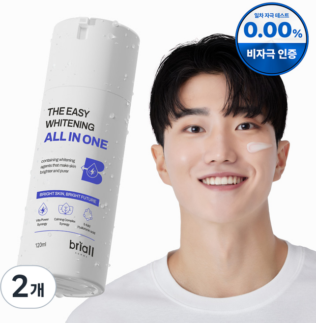 브리올옴므 더 이지 화이트닝 올인원 로션, 120ml, 2개