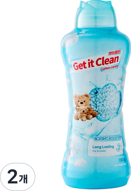 겟잇클린 고농축 향기부스터 코튼캔디향, 2개, 1.3kg