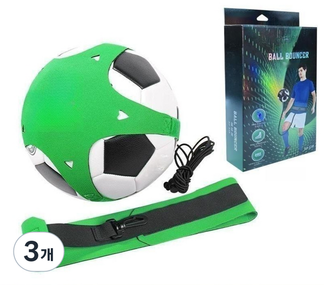 선호그룹 족구타격기 축구공 족구 토스머신 연습기 족구공 타격기 연습 용품 타격기연습 지주대 연습기구, 초록색 볼백 (공 없음), 3개