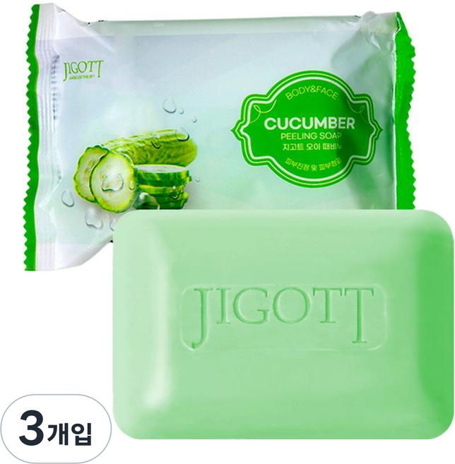 지고트 오이 때비누 향기로운 목욕 바디워시, 150g, 3개입