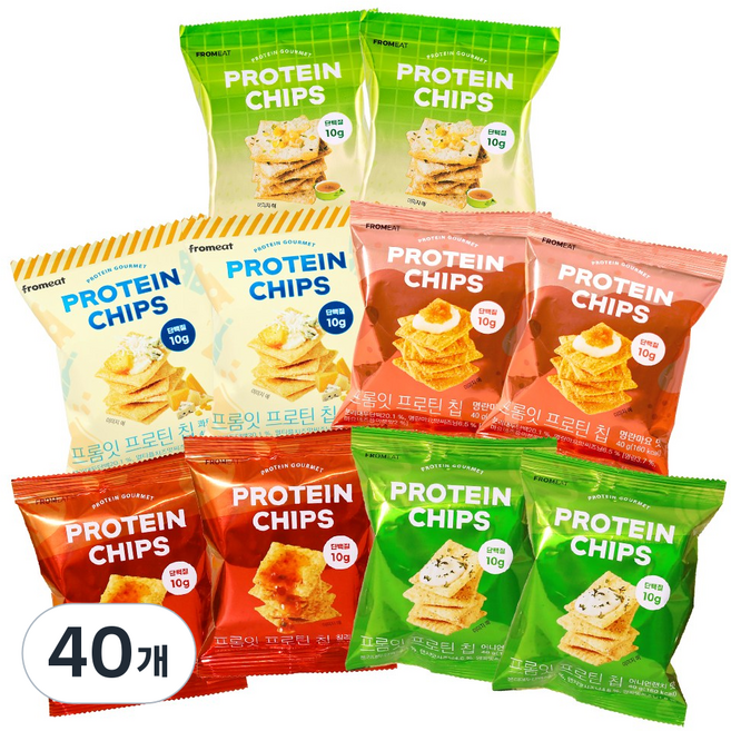 프롬잇 프로틴칩 5종 버라이어티팩, 40g, 40개, 혼합맛
