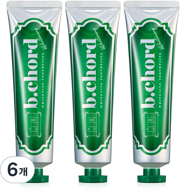 비코드 화이트닝 미백치약, 6개, 120g