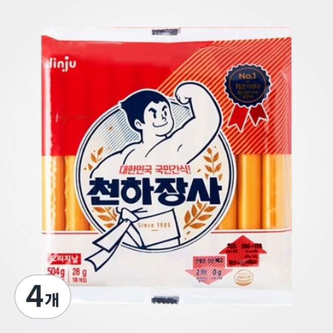 진주햄 천하장사 오리지날 소시지, 504g, 4개