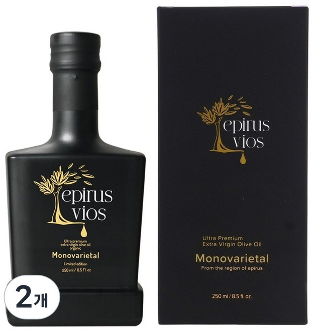 에피루스 비오스 울트라 프리미엄 엑스트라 버진 올리브 오일 (산도 0.11), 2개, 250ml