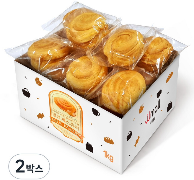 키즈웰 우유를 넣어 더욱 부드러운 9겹 밀크페스츄리, 1kg, 2박스