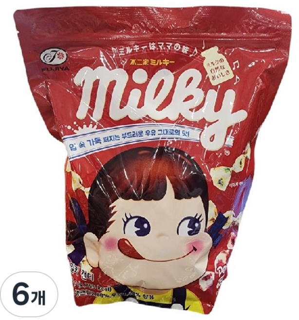 후지야 페코짱 밀키캔디 밀크소프트캔디, 680g, 6개