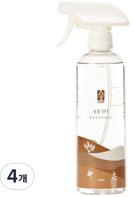 숲바른 제로클리너 (소독스프레이), 4개, 500ml