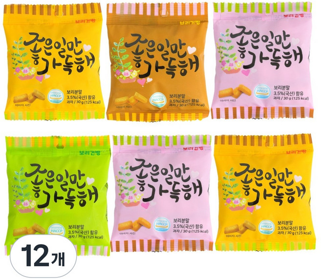 정든식품 건빵 저칼로리 과자 다이어트 소포장 곡물 간식, 12개, 30g