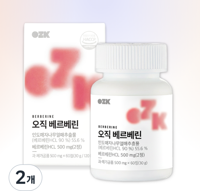 오직 베르베린 500mg 식물유래 매자나무추출물, 2개, 60정