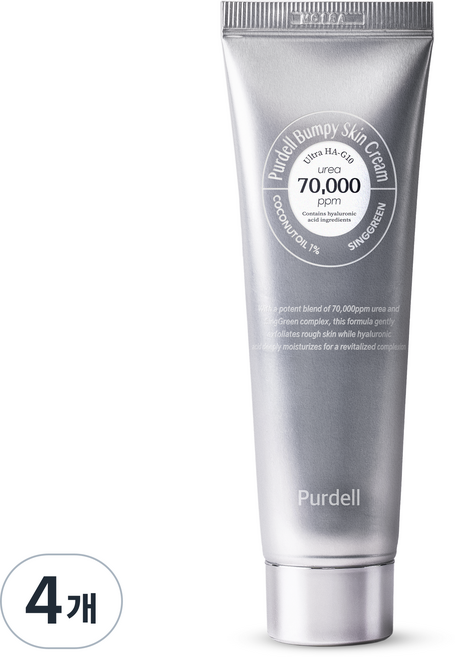 퍼델 우레아 70000ppm 리페어 크림 EGF 피부 재생 병풀 시카 레이저 7%, 4개, 50ml