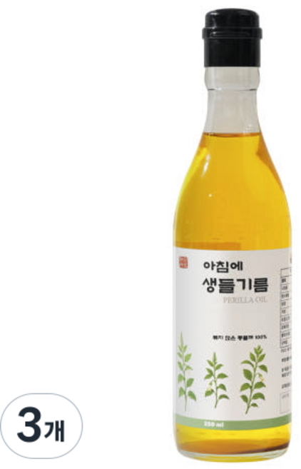 해든마루 볶지않은 생들기름, 3개, 350ml