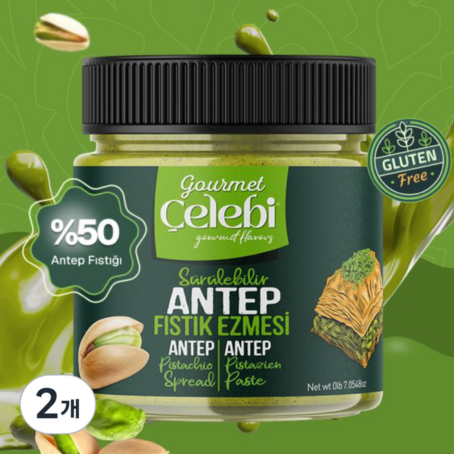 [단독판매] 맛보장 첼레비 피스타치오 스프레드 잼 50%, 2개, 200g