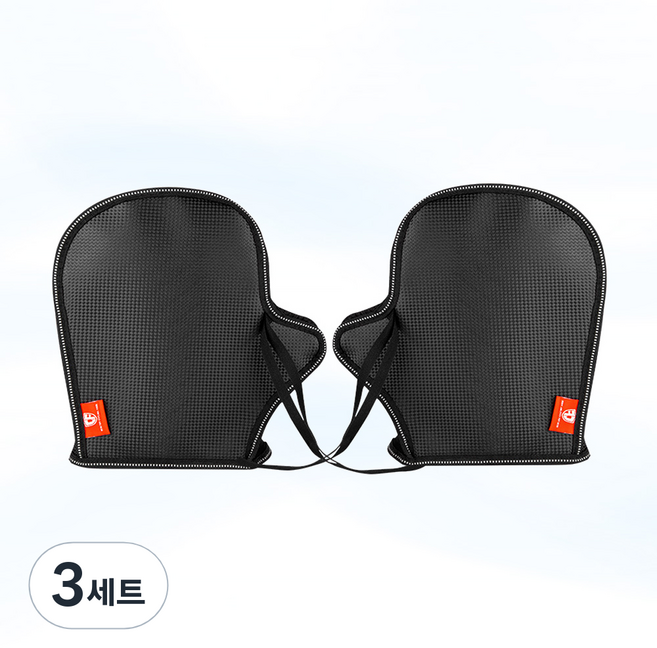 오토바이 여름용 메쉬 핸들커버 방수 햇빛차단 핸들토시, 검정, 3세트