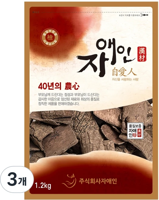 국산 볶은 두충나무껍질 600g 소금물로 법제후 볶은 자연산 두충나무껍질차, 3개 - 쿠팡