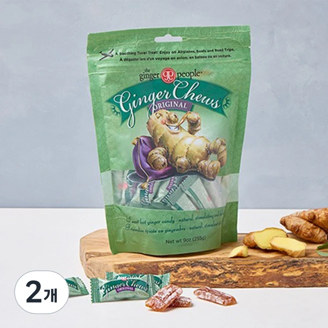 진저피플 생강사탕 진 진스 생강 츄 오리지널, 2개, 255g - 쿠팡