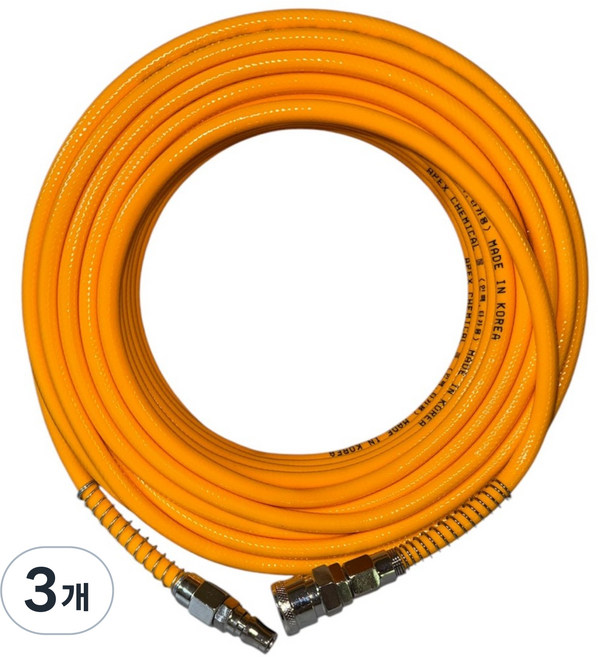 [에이팩스케미칼] 국산 에어호스 임팩 타카호스 니플 장착 6.5mm x 10m, 3개