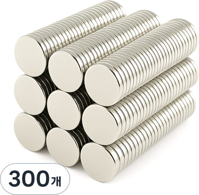 마니코 원형자석 15mm X 2mm 네오디움 자석 원형 붙이는 부착식 마그네틱 지름15mm X 두께2mm, 300개