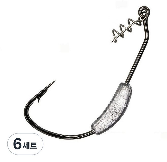 Hqzoomee 낚시바늘세트 프리미엄 웨이트가 달린 스윔베이트 트위스트 록이 달려 있음 소프트 웜 낚시에 사용 가능한 다용도 지그헤드QTG20PCS5G, 6세트, 20개입