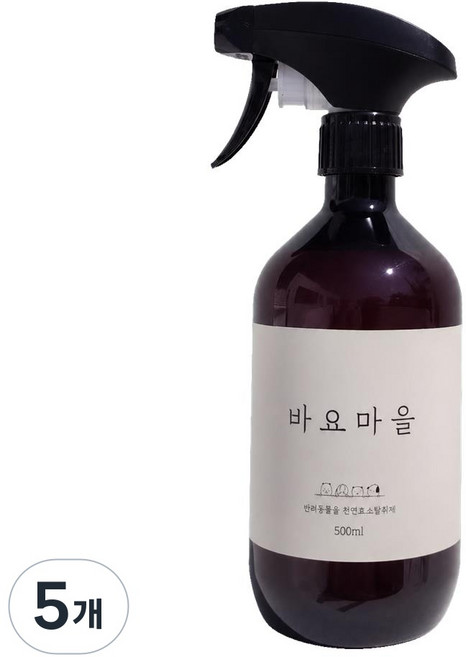 바요마을 강아지 고양이 배변 냄새 마킹 요산분해 효소 세제 천연탈취제, 500ml, 5개