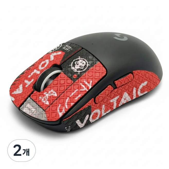 케이노 지슈라 전용 마우스 그립 테이프 논슬립 패치 G PRO X SUPERLIGHT, 2개, Half_Red