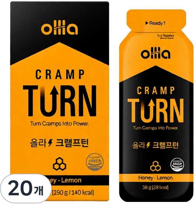 올라 크램프턴 근육 경련 예방 철인 3종 마라톤 자전거 러닝 그란폰도 스포츠 파워젤 에너지젤, 20개, 38g