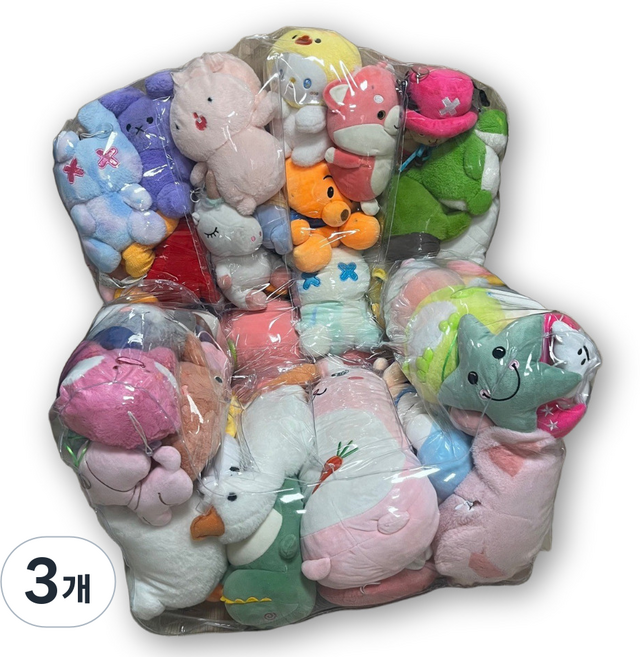 루캔필 투명 인형 보관 정리 소파 의자 정리함 보관함, 3개